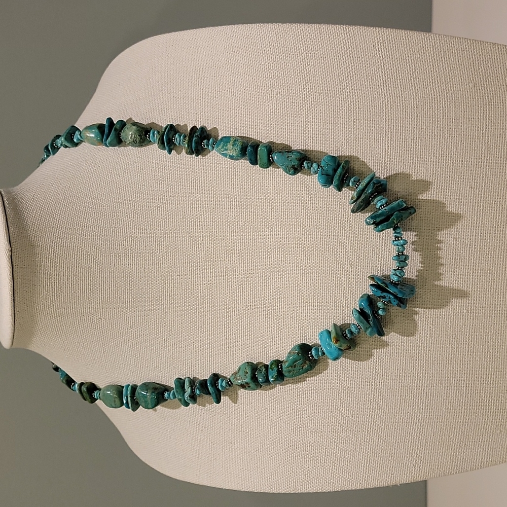 RARE Barse Turquoise & Silver Necklace with Detachable Pendant - Picture 10 of 12